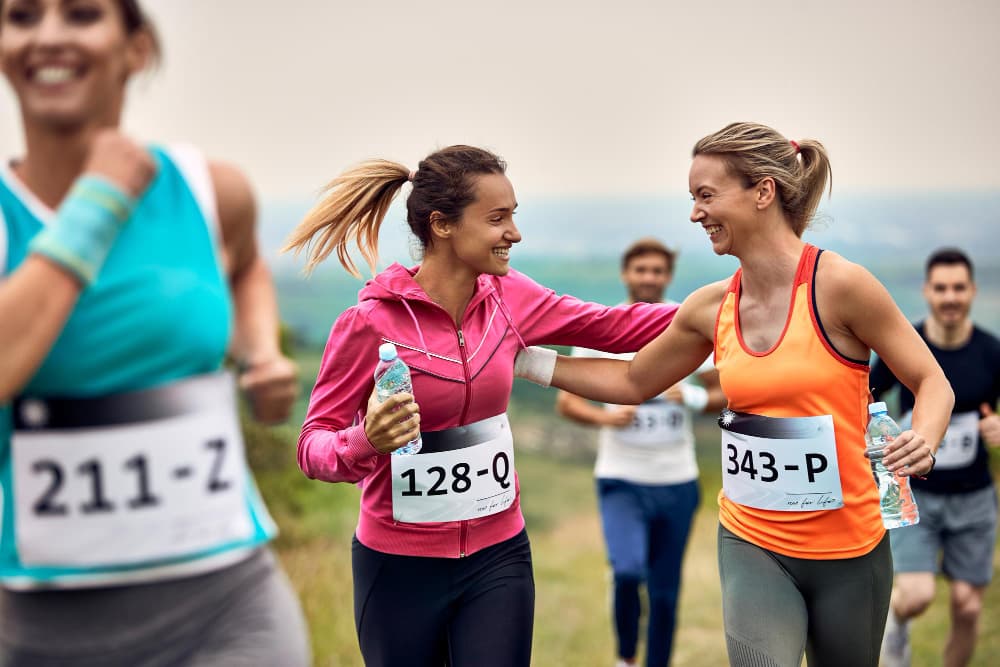 Trail runners on a mountain path